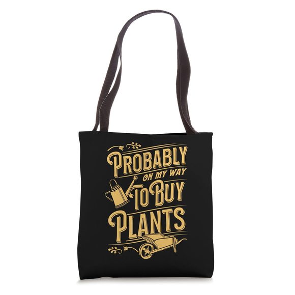Probably On My Way To Buy Plants Wheelbarrow Floral Cute Art Tote Bag :D - Picture 1 of 4